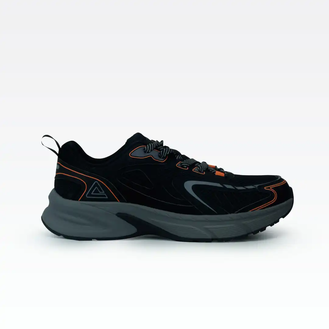 E49137E-204R_A Sports Shoes_Black/Paloma Gray/Orange – Image 1