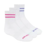 3PK GIRLS 1/2 TERRY HIGH QTR CREW