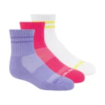 3PK GIRLS 1/2 TERRY HIGH QTR CREW